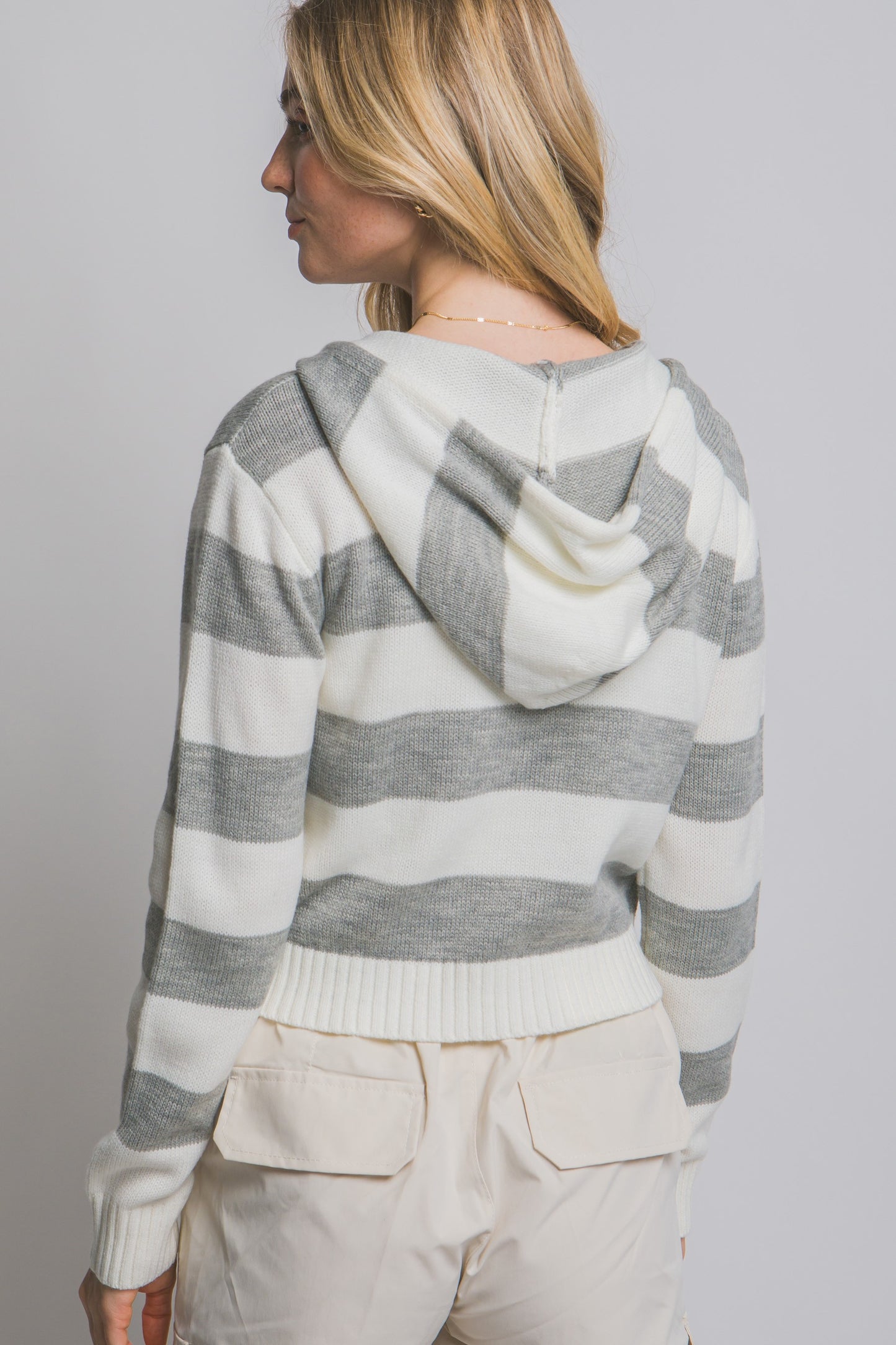 Dylan sweater zip hoodie - grey/wh