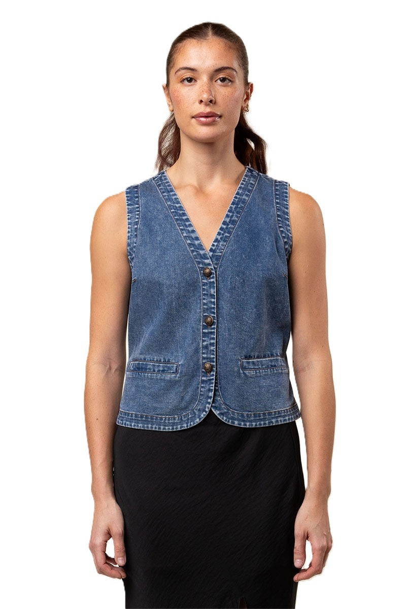 Denim vest - medium wash