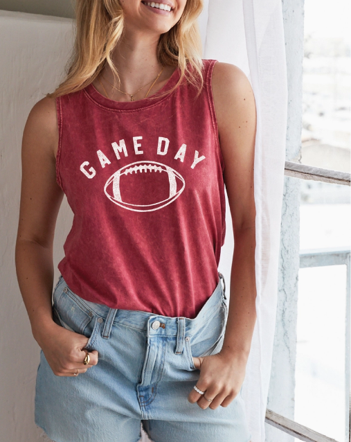 Game Day football graphic tank