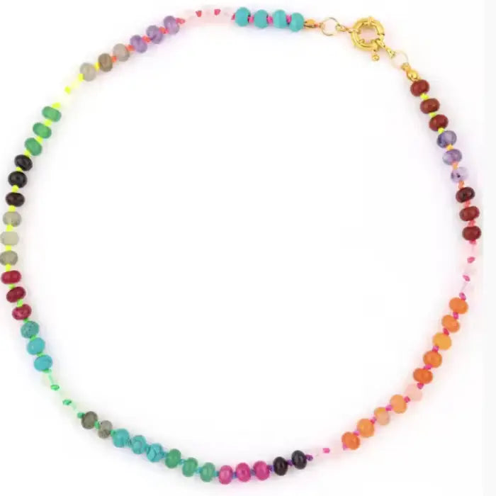 Candy Gemstone Rainbow Necklace