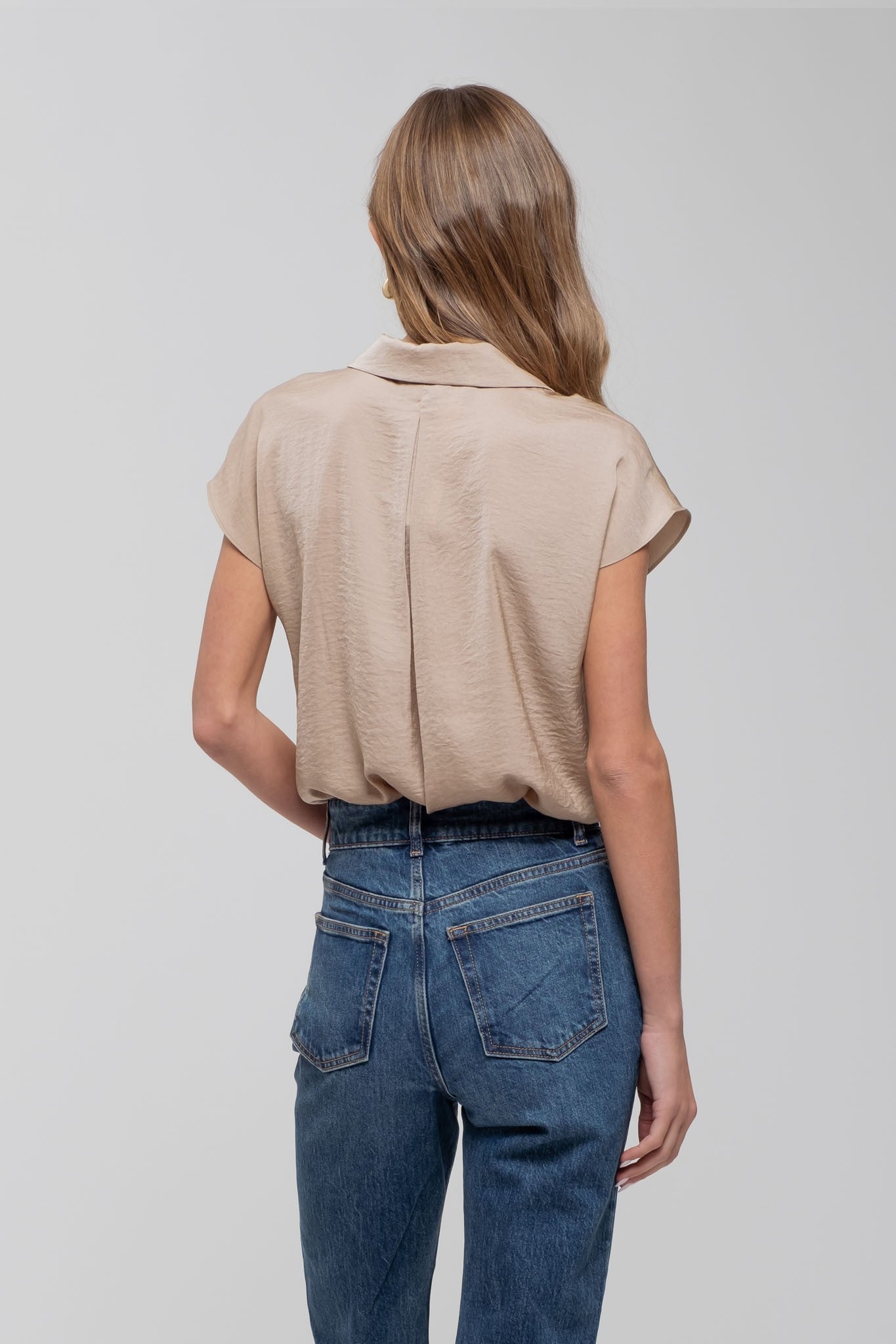 Gwyneth button blouse - taupe