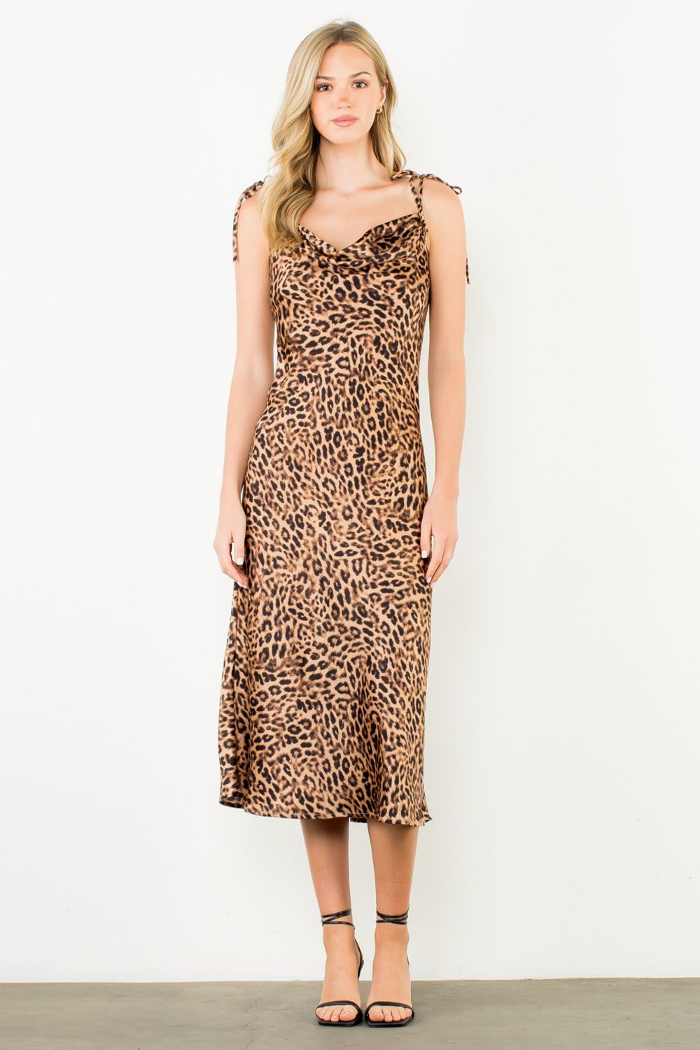 Leopard bias cut dress