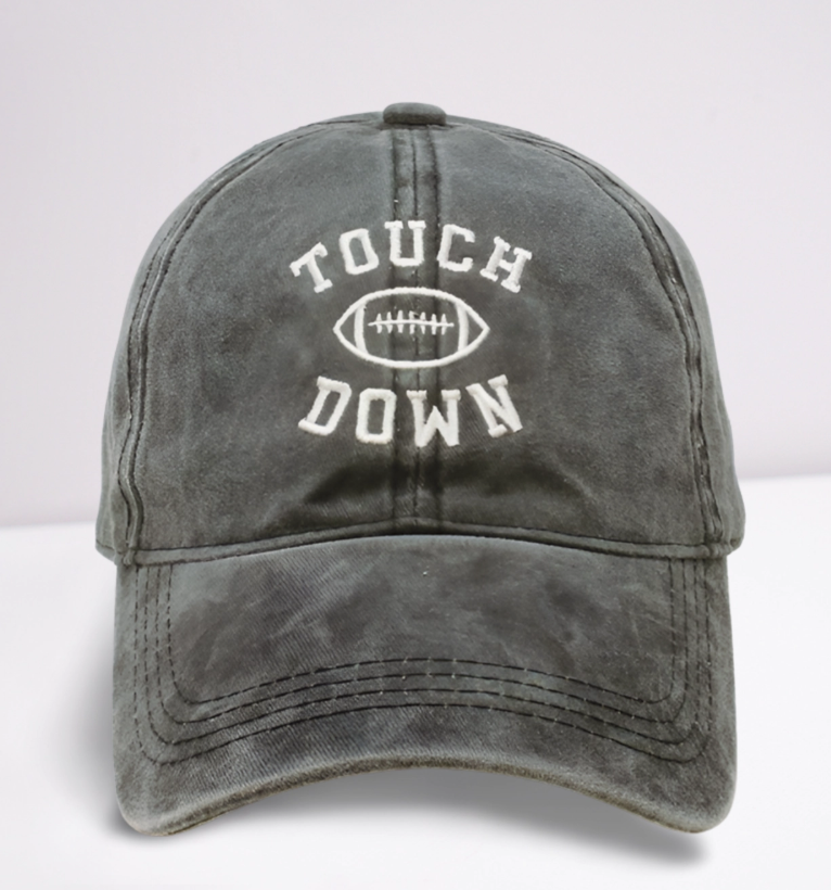 Touch Down embroidered mineral wash baseball cap