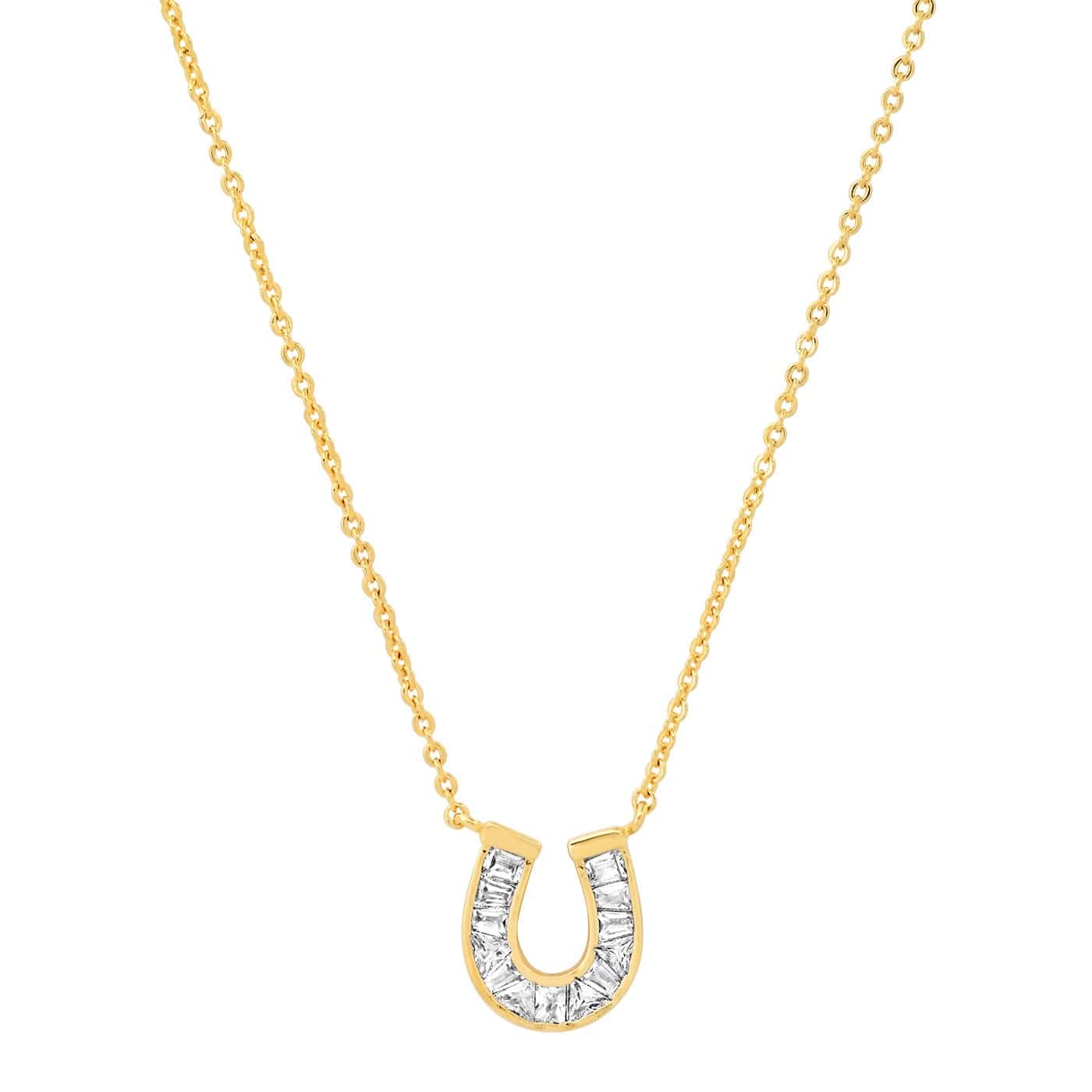 CZ Baguette Horseshoe Necklace
