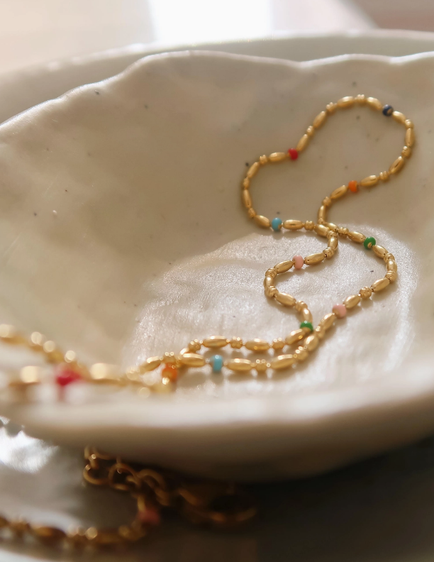 Jewelry - Tave 18K Non-Tarnish Petite Beaded Necklace Multi-Colored