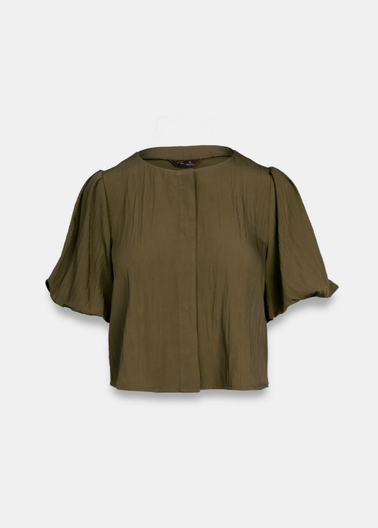 Balloon sleeve blouse - olive