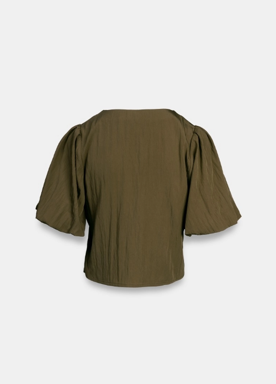 Balloon sleeve blouse - olive