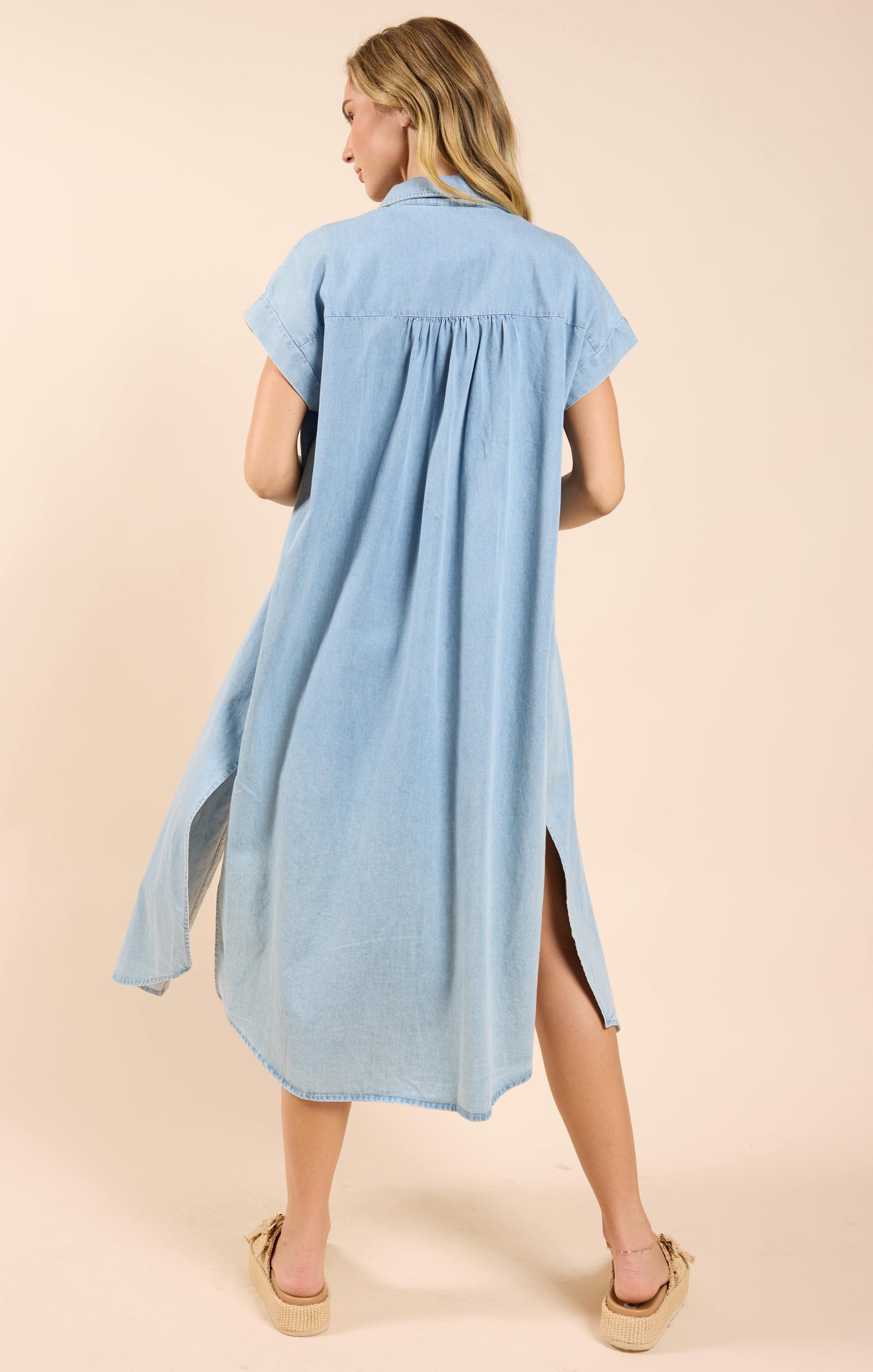 Denim midi dress