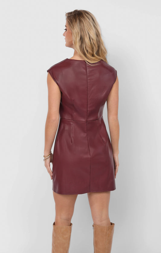 Abby vegan leather mini dress