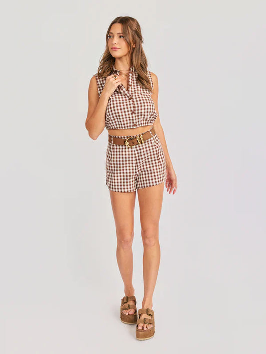 Mustang Gingham Sleeveless Top