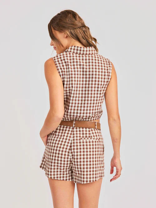 Mustang Gingham Sleeveless Top