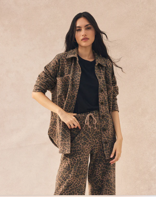 All Day Knit Denim Jacket - Leopard