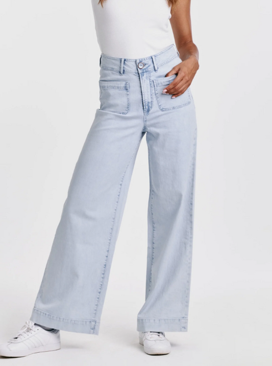 Audrey denim patch wide leg