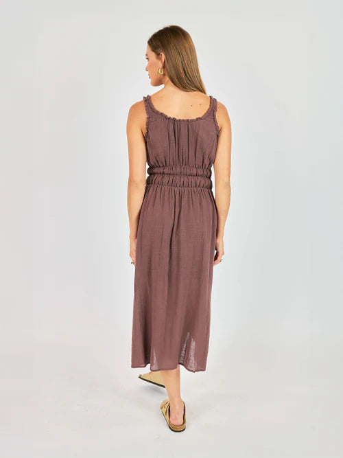 Audrina Mocha Midi Dress