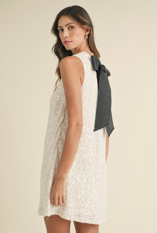 Sadie sequin mini with bow