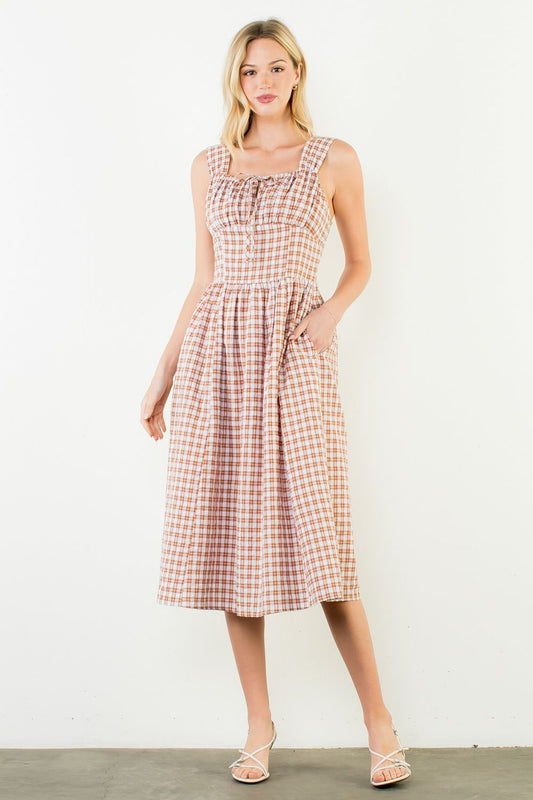Lilly Gingham Midi Dress