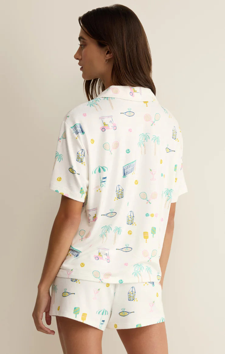 Court Sport PJ Collared Top