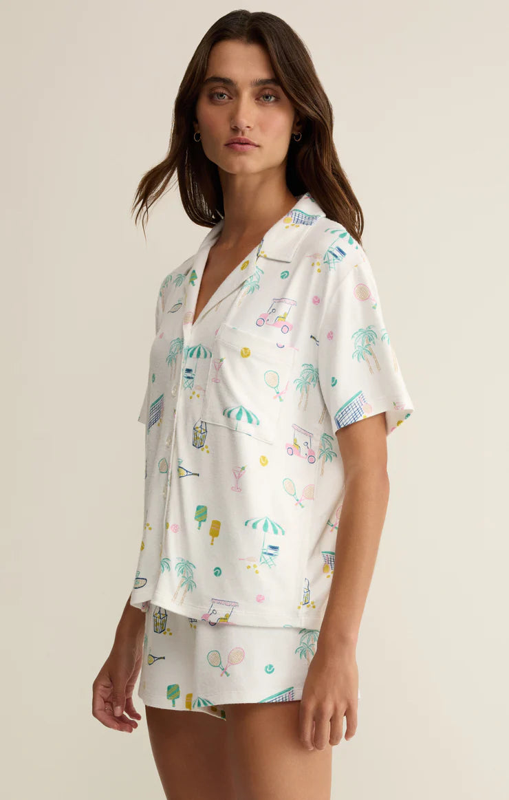 Court Sport PJ Collared Top