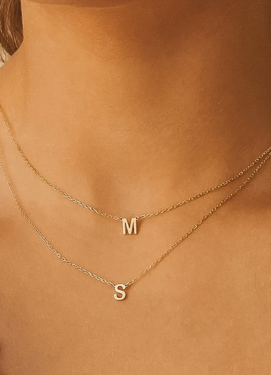 Jewelry - Flat Lay Non-Tarnish Petite Classic Letter Necklace
