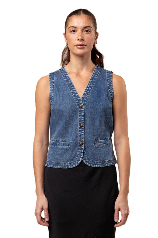 Denim vest - medium wash