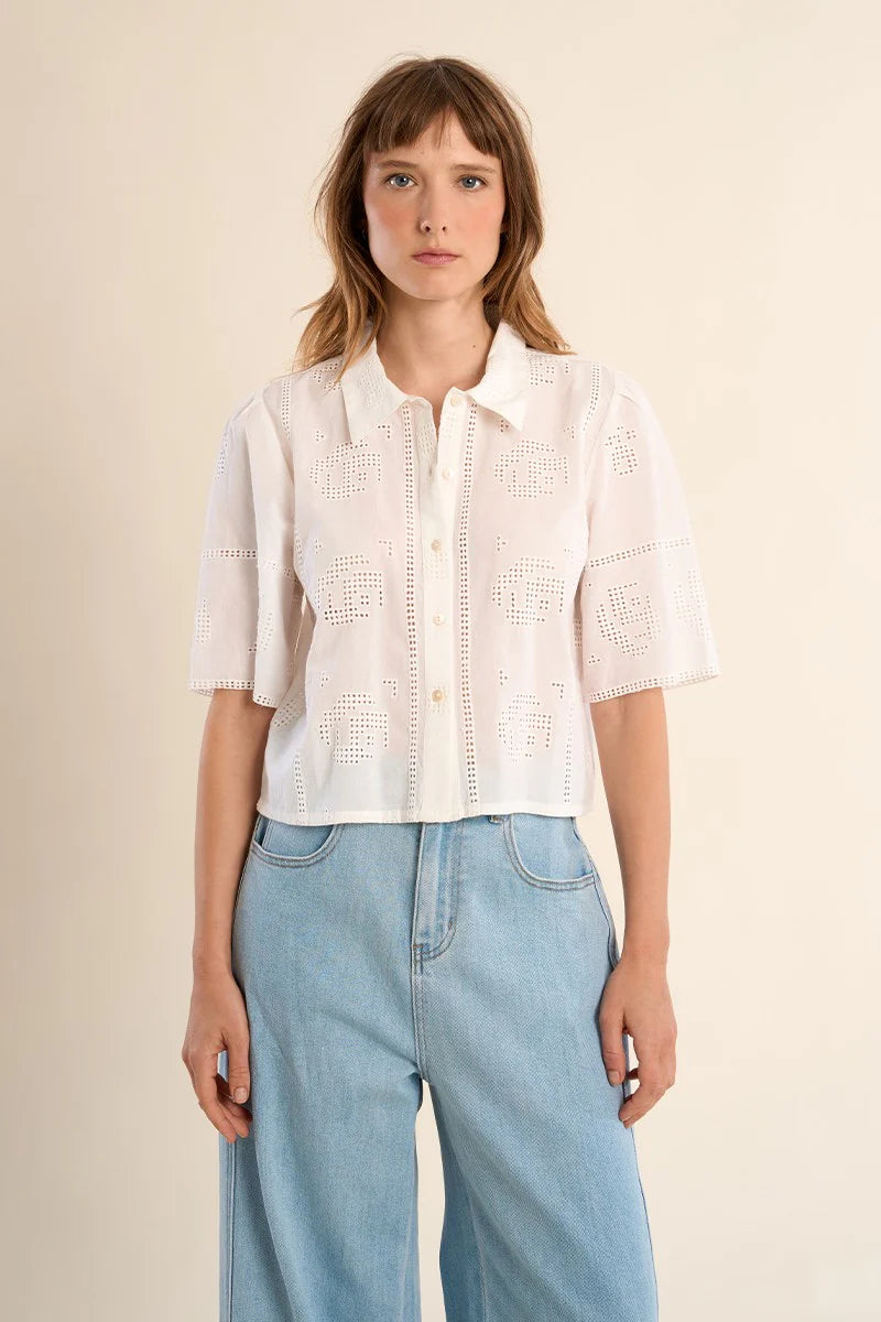 Eyelet breezy blouse