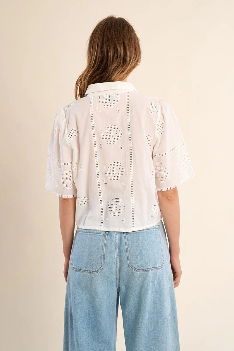 Eyelet breezy blouse