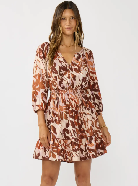 Cara Sunset Smocked Mini Dress