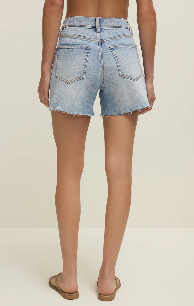 Jonah Mid Rise Relaxed Cut offs - light wash
