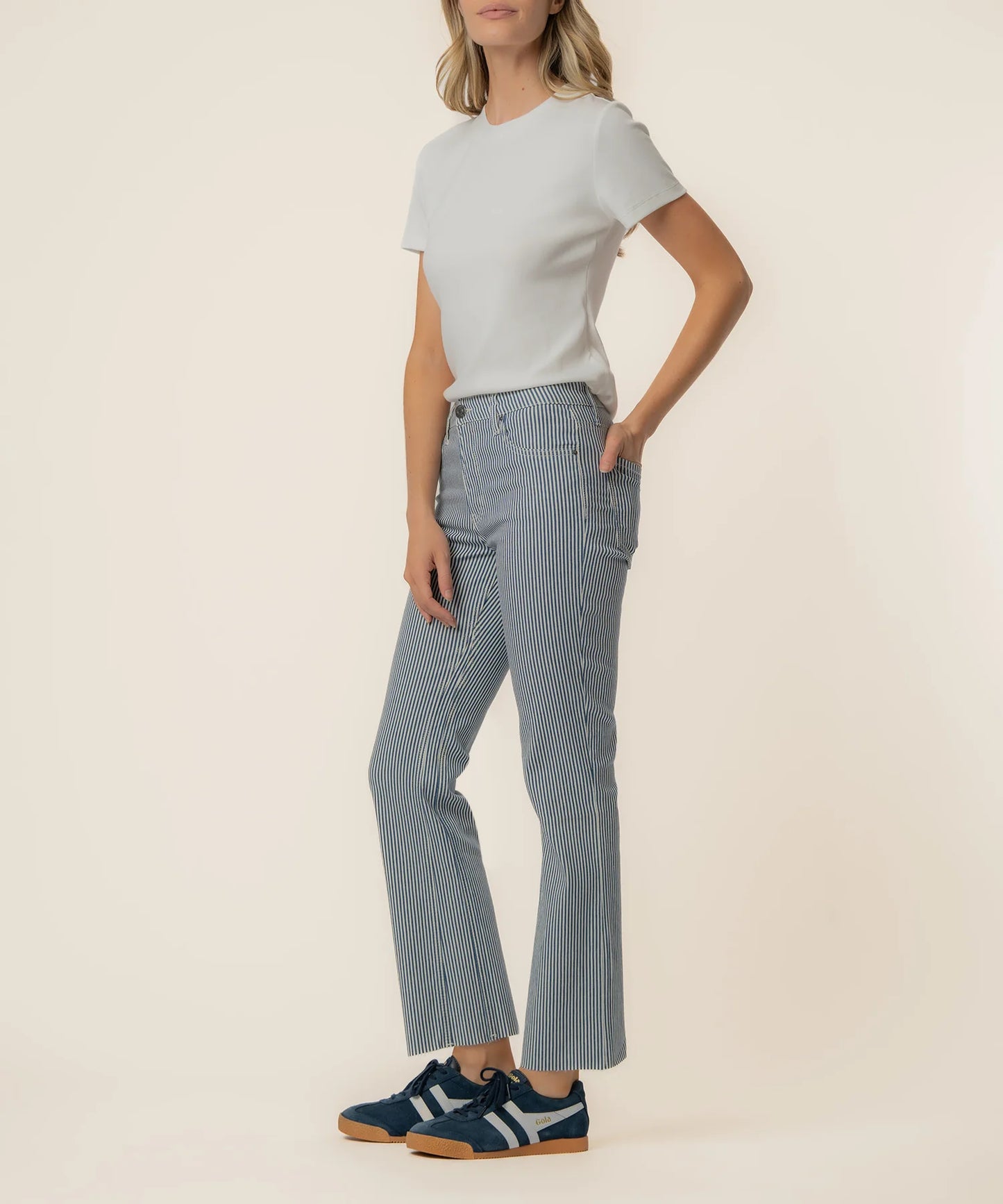 Kelsey Stripe Kick Flare