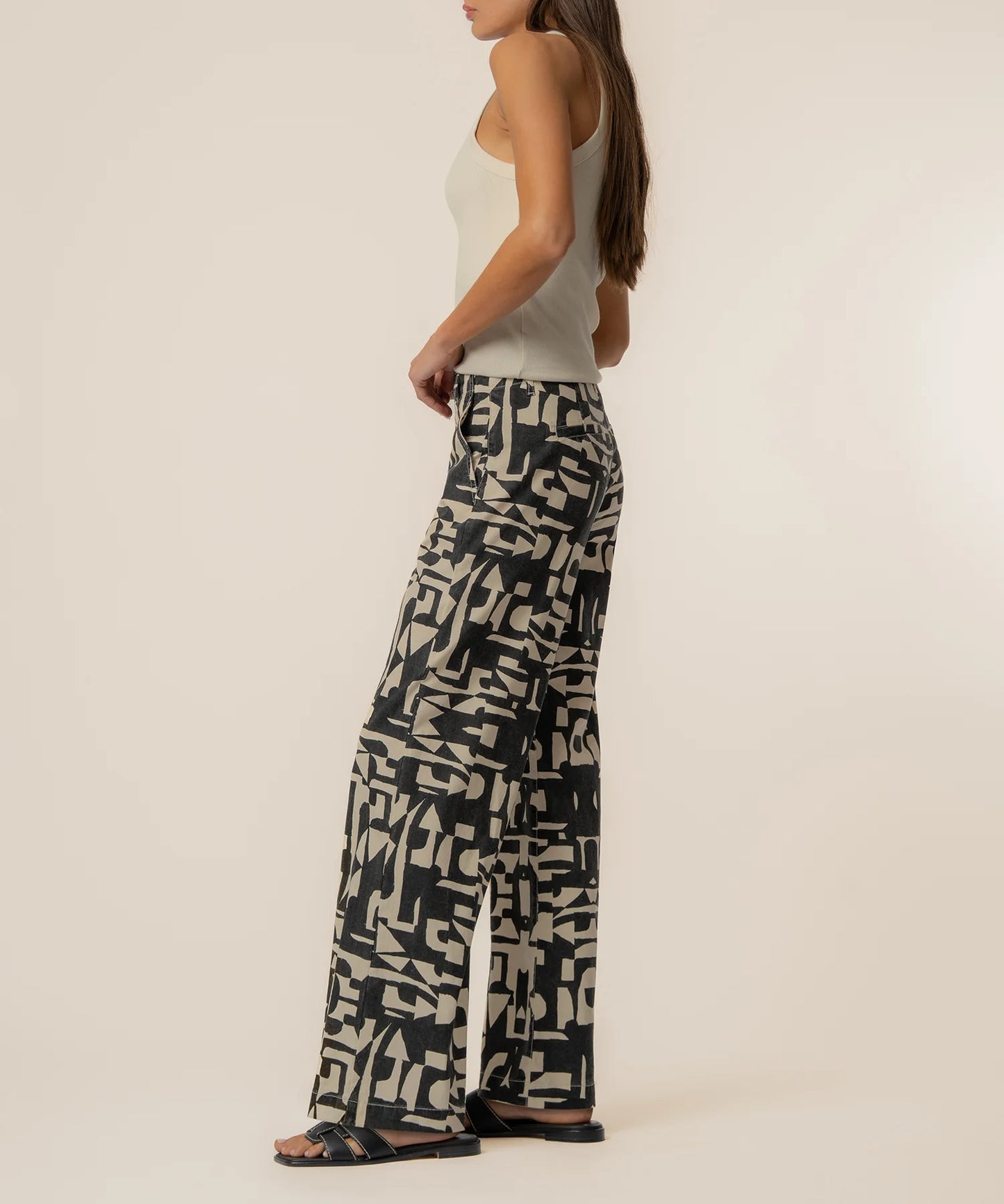 Meg Linen Wide Leg Pant Print