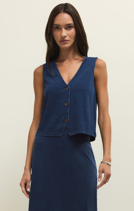 Noelle Jersey Denim Top