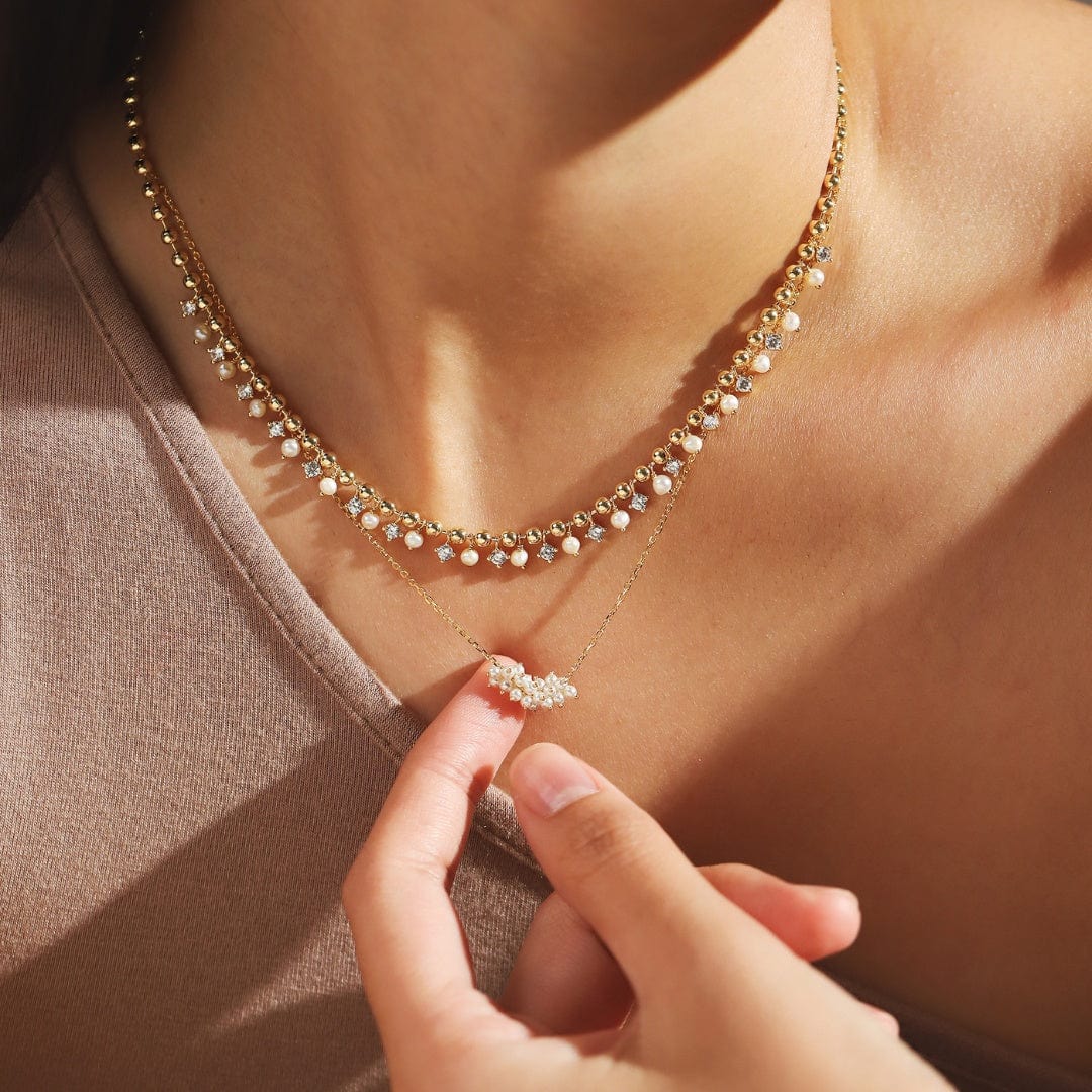 Pearl Cluster Dainty Necklace