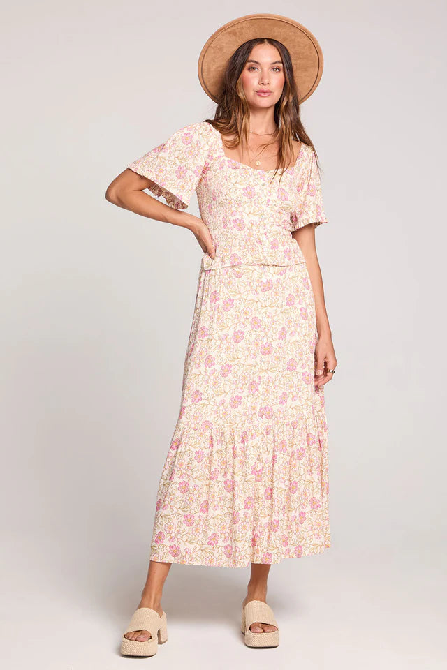 Peony Blossom Midi Skirt