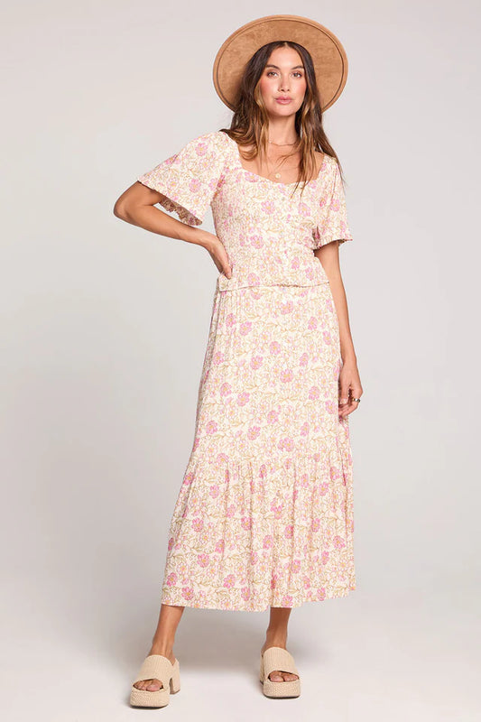 Peony Blossom Midi Skirt