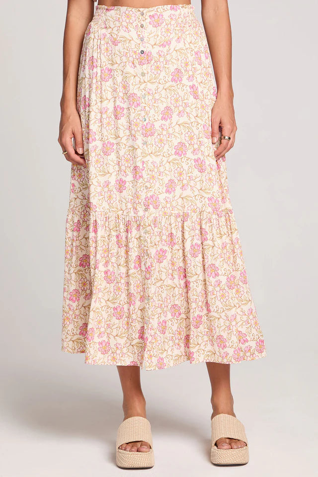 Peony Blossom Midi Skirt