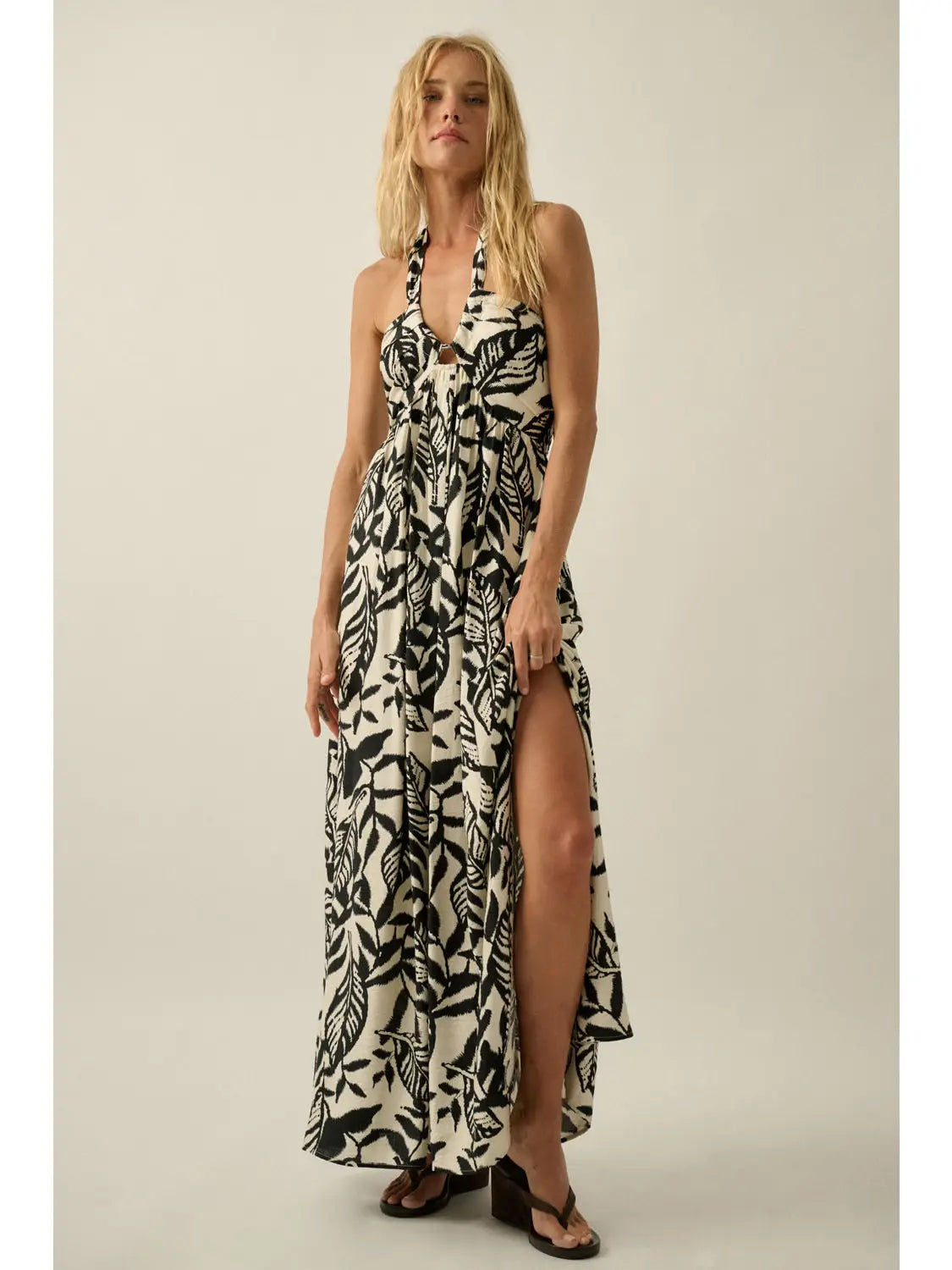 Leaf Print Maxi