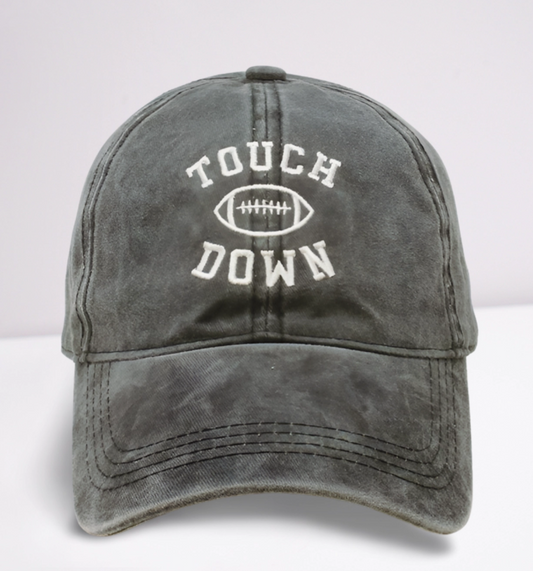 Touch Down embroidered mineral wash baseball cap