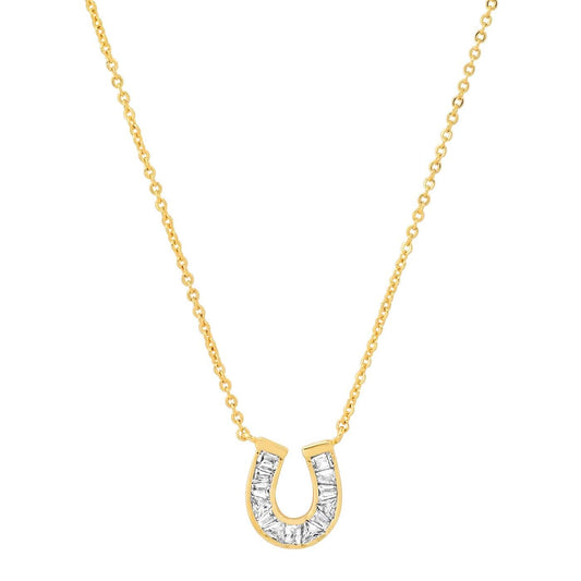 CZ Baguette Horseshoe Necklace