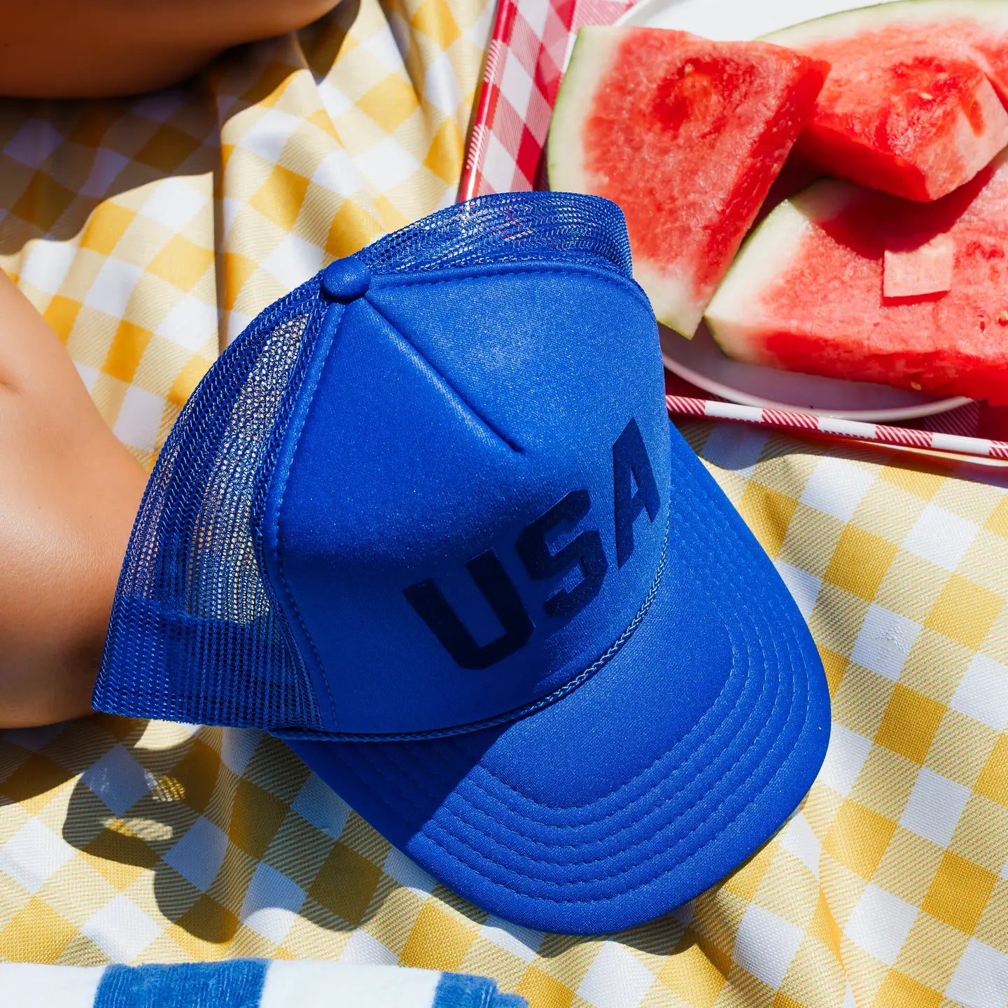 Royal Blue USA Trucker Hat