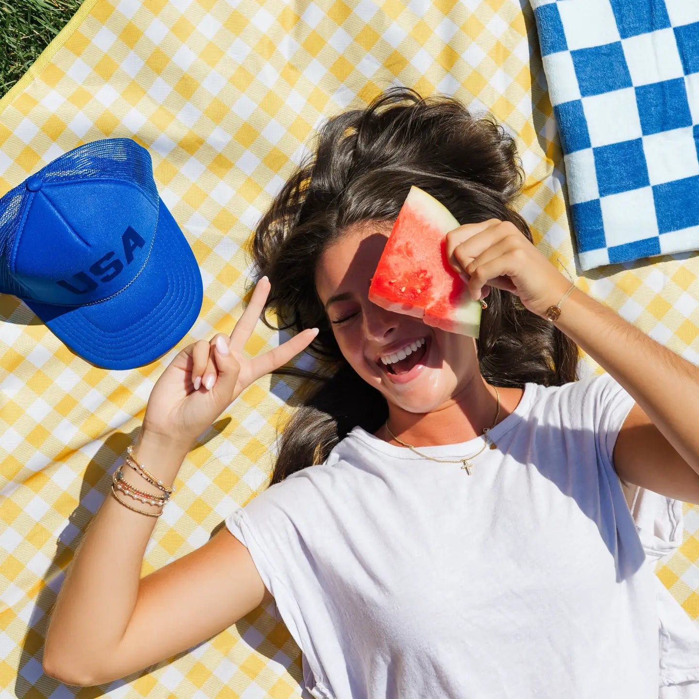 Royal Blue USA Trucker Hat