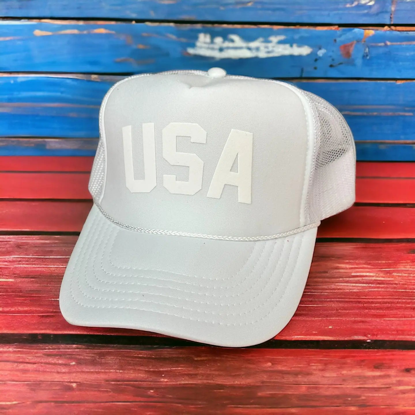 White USA Trucker Hat