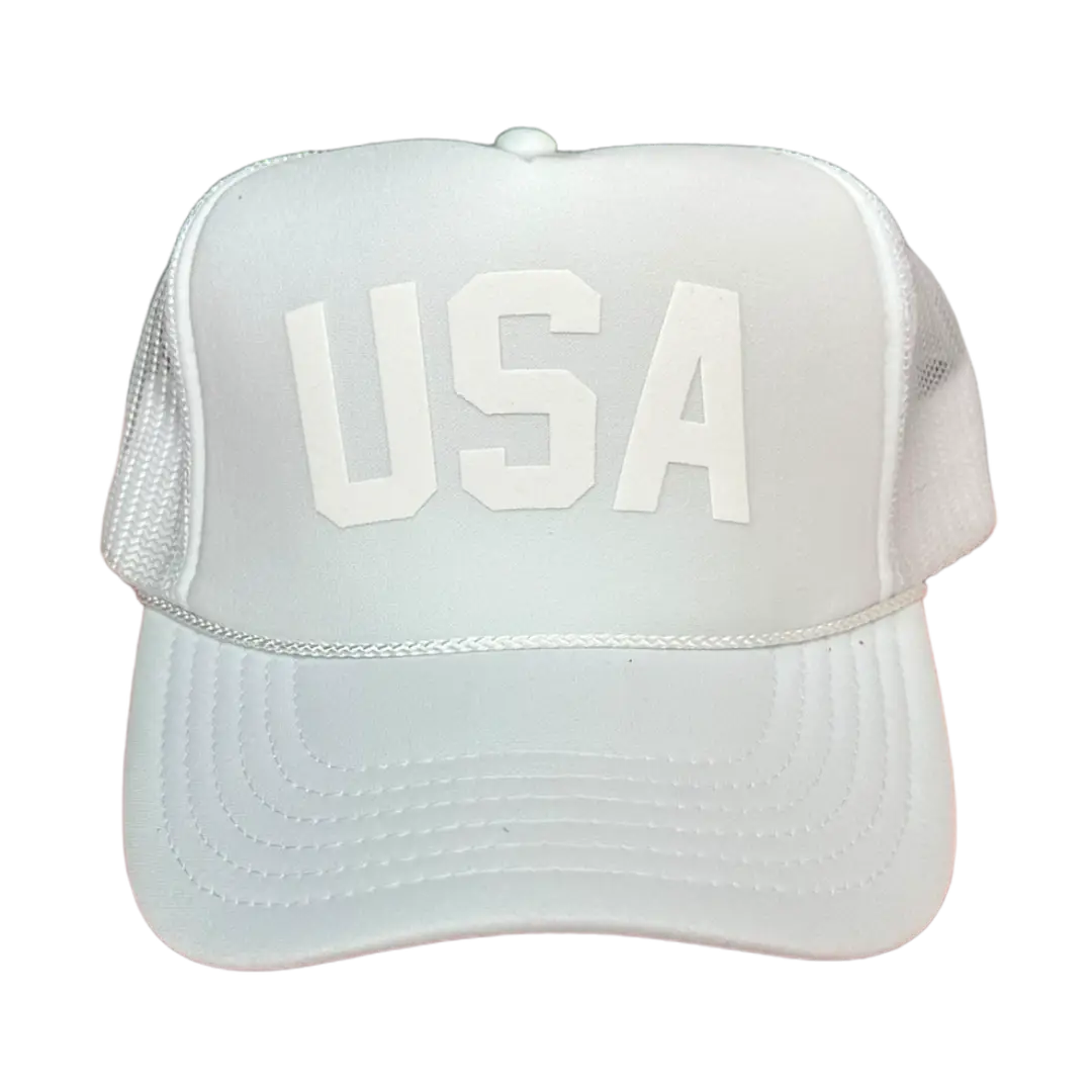 White USA Trucker Hat