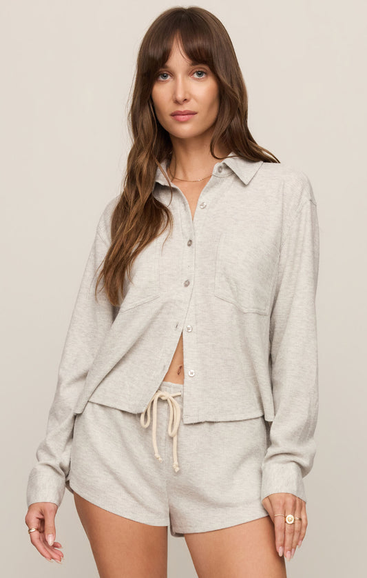 Waffle Button Down Shirt