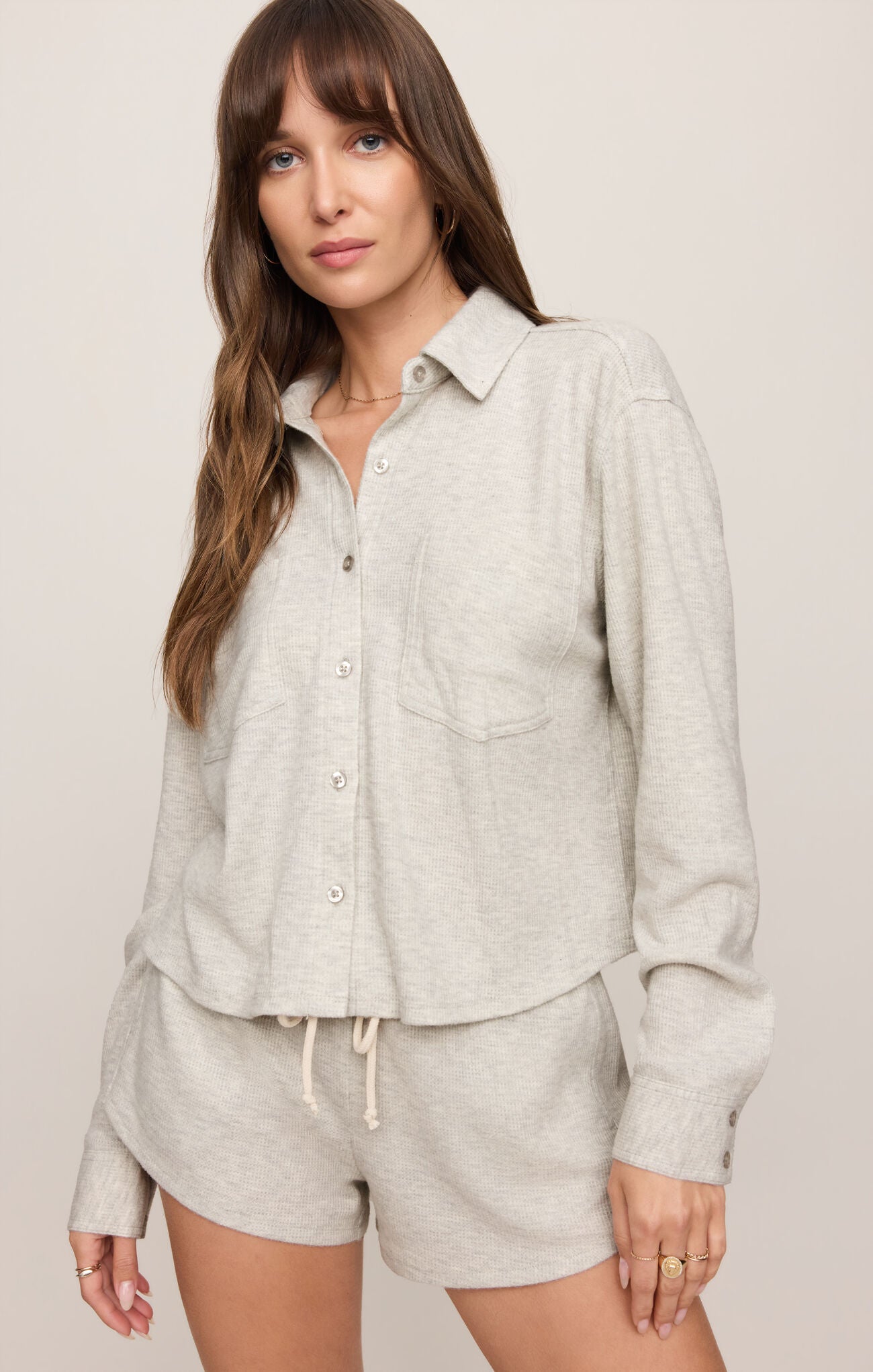Waffle Button Down Shirt