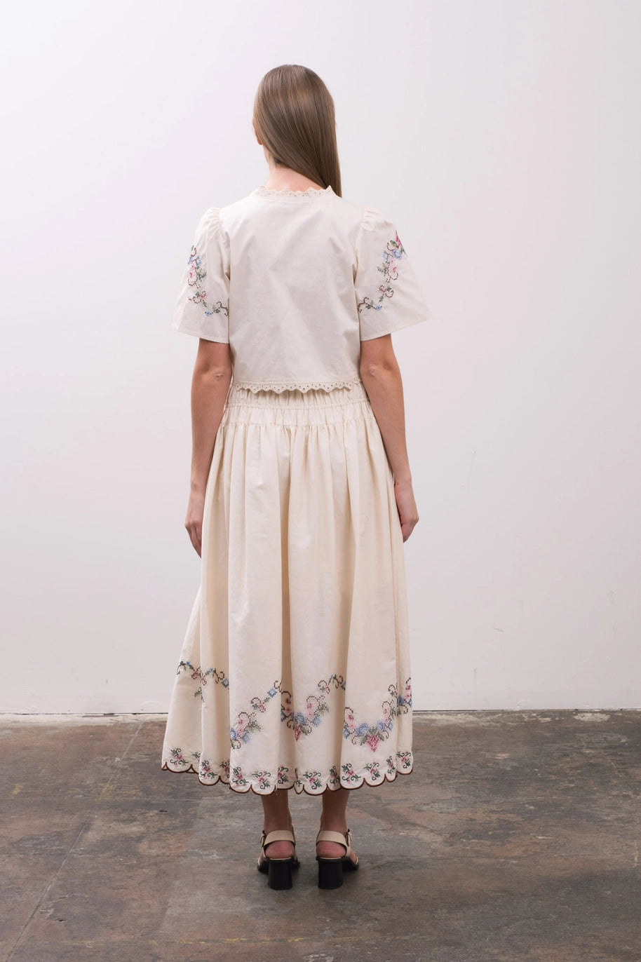 Amelia Embroidered Eyelet Blouse