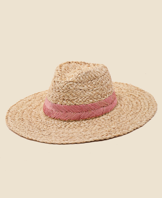 Floppy brim hat with trim