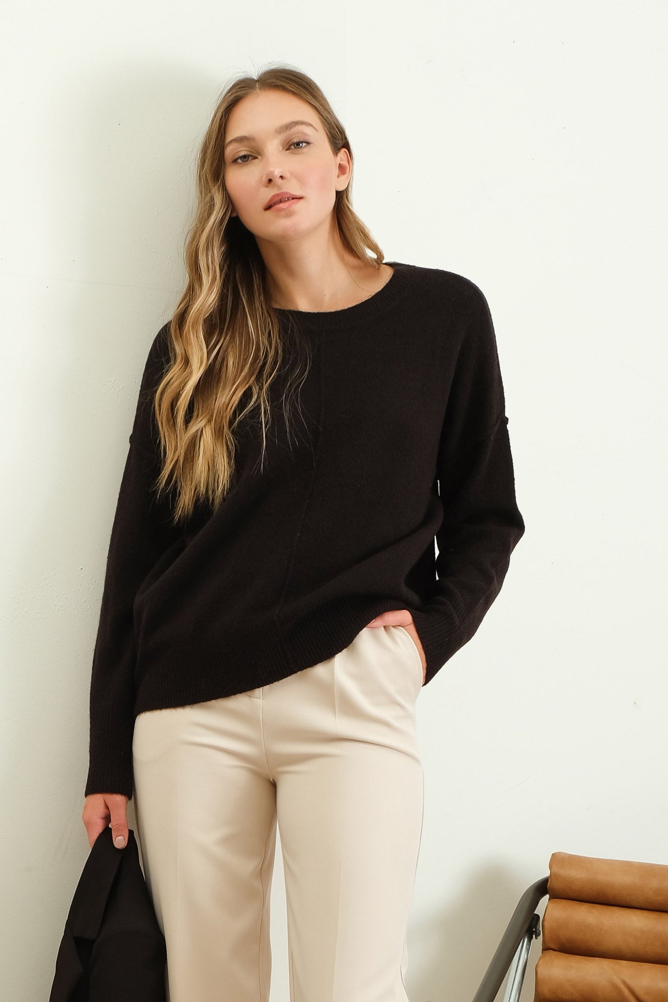 Georgia front seam sweater
