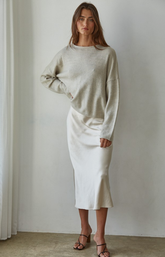 Drop sleeve sweater