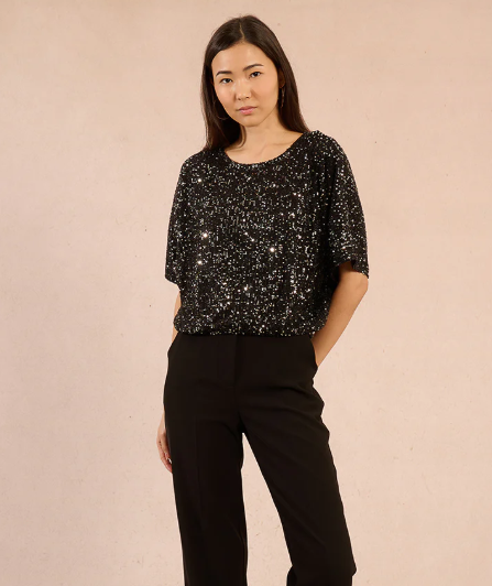 Andie sparkly black top