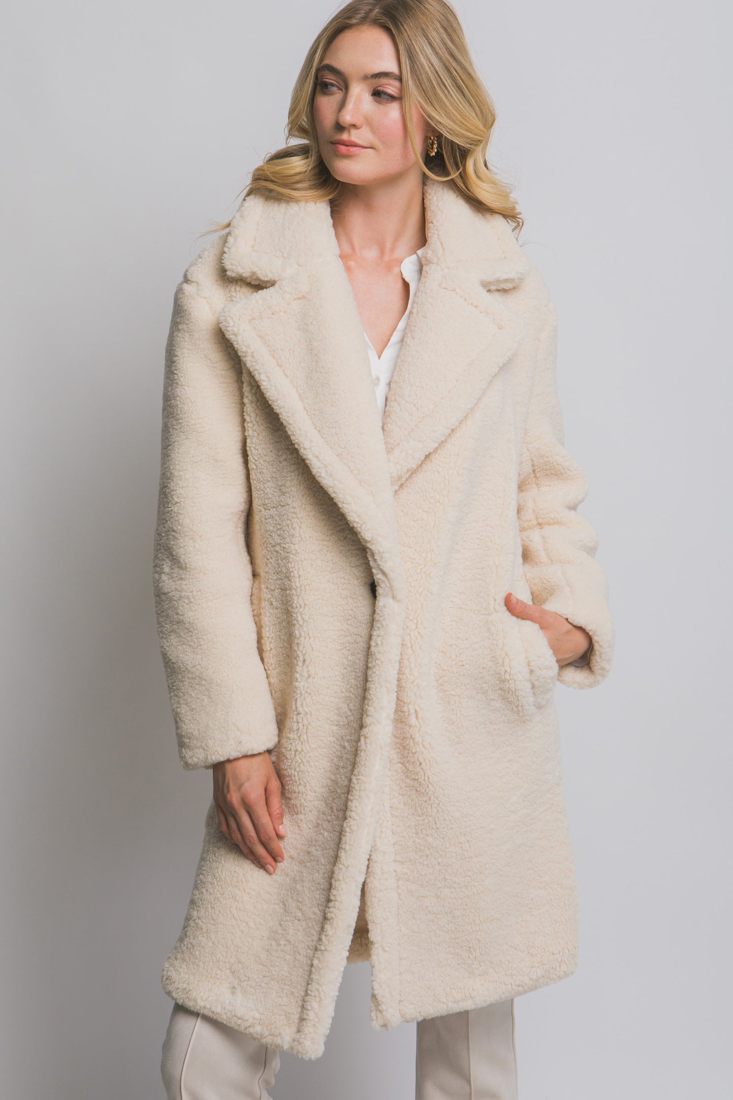 Bailey teddy sherpa coat - ivory